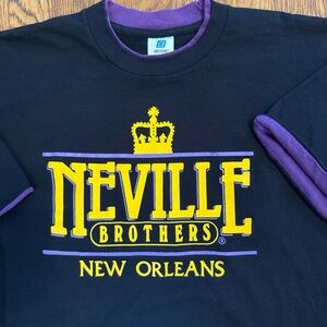 Vintage VTG Neville Brothers New Orleans Double Layered Black T-Shirt